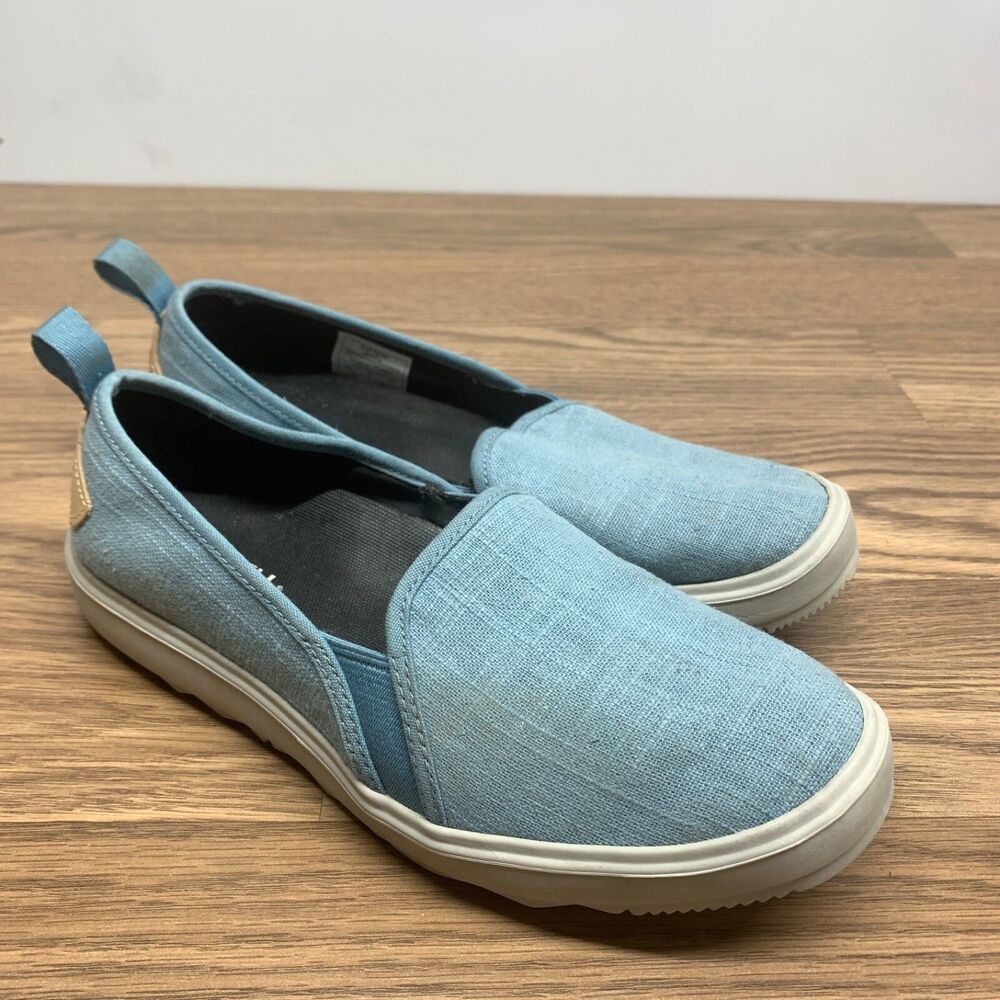 Merrell Around Town Ada Moc Canvas Slip On Sneaker Blue Smoke Shoe Women Sz 6.5